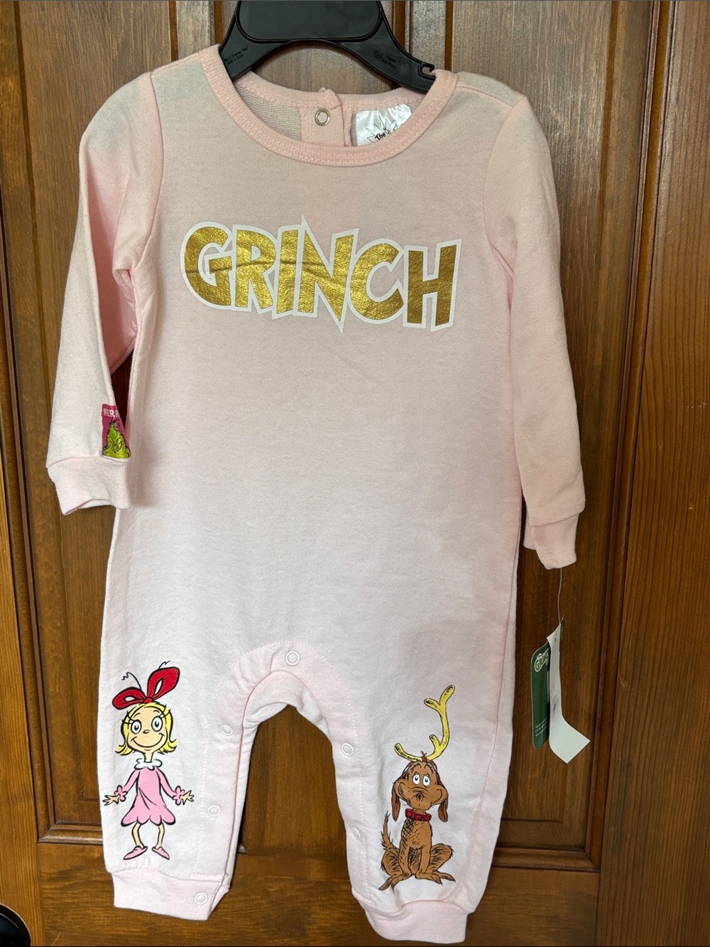 Pink Grinch Graphic One-Piece Bodysuit